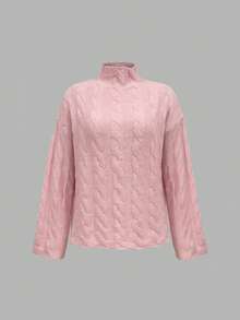 Fashionable Turtleneck Cable Knit Sweater, Soft And Comfortable, Suitable For Casual Commute And Travel In Autumn/Winter