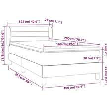 vidaXL Boxspringbett Mit Matratze, Blau, 100x200 Cm, Stoff - Blue - View 7