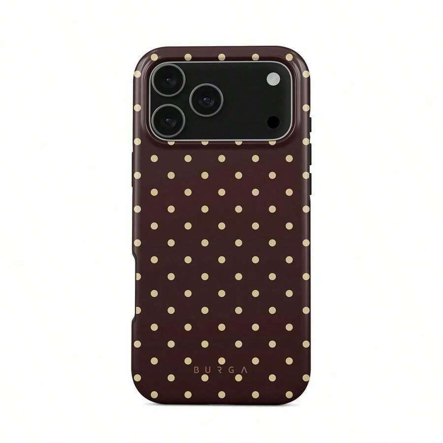 Sorry Busy –  17 Pro Max Case |   Burga Case |   Brown & Beige Polka Dot Design |   Playful Aesthetic, Durable Dual-Layer Protection |   Compatible For  17 Air, 16, 15, 14, 13, 12, 11 / Pro Max, Plus & MiniCute Minimalist Matte Phone Case - 1 cái - Xem 1