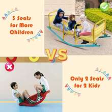 Three-Seater Rocking Chair, 132.99 Cm, Children's Toy, Outdoor/Garden/School Play Equipment, Non-Slip, Comfortable Seats And Backrests, High Standards Of - 黃色 - 查看 7