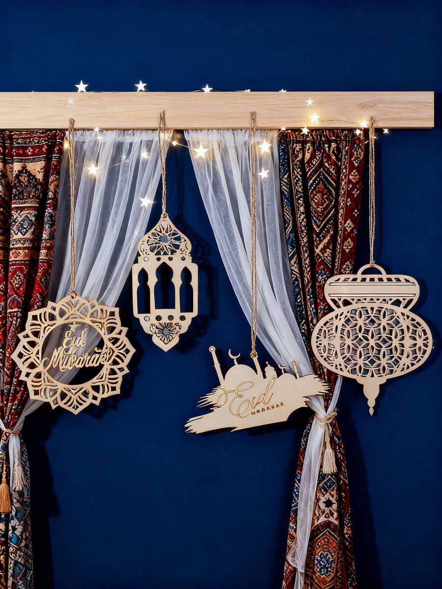 Bộ 1 đèn lồng trang trí Eid, trang trí tường lễ hội Hồi giáo, đồ trang trí mừng Ramadan và Eid, trang trí ngày lễ Trung Đông phong cách Boho, thiết kế đèn lồng và ngôi sao trang nhã, phù hợp cho phòng khách, phòng ngủ, nhà cửa và lễ Eid.
