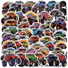 50pcs Cartoon Monster Car Stickers - PVC, Multi-Color, Self-Adhesive, Suitable For Laptops, Guitars, Skateboards, Etc. - Multicolor - View 9