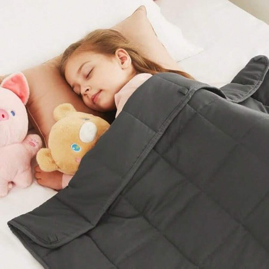 Weighted Blanket 7lbs 40"X 60" Grey Heavy Blanket For 60-80lbs Weighted Blanket For Cooling And Heating With Premium Glass Beads Thick Blanket All-Season - 01-灰+20''x30''-3磅 - 查看 1