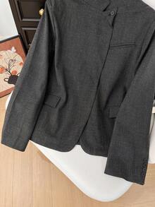 GMFP Women's Casual Elegant Fashion Long Sleeve Loose Wool Blazer, Women's Winter Jacket, New Year/Valentine's Day - Grey - View 11