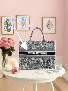 1pc Custom Appreciation Tote Bag - Personalized Canvas Beach & Shopping Bag With Monogrammed Name, Foldable & Lightweight, Machine Washable Bags Ladies,Multifunction,Versatile,Large Capacity,Lightweight,Functional,Practical,All-Purpose,Colorful,Cute,Adorable,Contracted,Funny - Multicolor - View 8