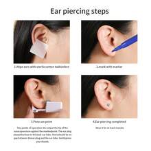 1PC Ear Piercing Kit Self Ear Piercing Gun, Disposable Selectable Ear Pearcings Kit Built In Flower 316 Stainless Steel Earring Studs Ear Piercing Gun Kit Tool - Gold - View 3