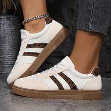 Women's Casual Sneakers, Leopard Spotted White Casual Sports Shoes