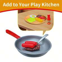 8pcs Pan & Food Play Cooking Toy Set, Kitchen Playset, Preschool Learning Educational Toys, Birthday Gift For Boys And Girls
