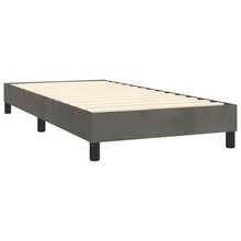 vidaXL Boxspringbett Mit Matratze, Dunkelgrau, 90x190 Cm, Samt - Grey - View 4