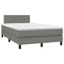 vidaXL Boxspringbett Mit Matratze, Dunkelgrau, 120x200 Cm, Stoff - Grigio - Visualizzare 3