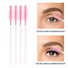 MyAoKuE-Up 50/100 Stück Mascara Bürsten, trichterförmige Mascara Applikatoren, Einweg-Spiralbürsten zum Reinigen der Wimpern, kristallglänzende Mascara Bürsten, Werkzeuge für Wimpernverlängerung, tragbar und geeignet für den täglichen Gebrauch und zum Reisen. - Pink - Übersicht 6
