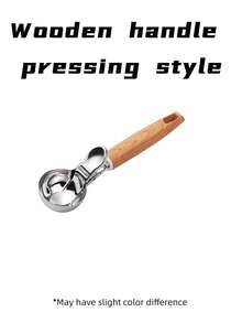 1pc Stainless Steel Manual Ice Cream Scoop, Round Shape Fruit & Shaved Ice Spoon