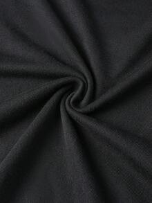 男士商务休闲针织衫，Polo领半拉链短袖 - 黑色 - 查看 5