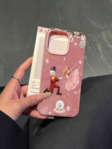 Funda para móvil con diseño de bailarina del Cascanueces. Compatible con teléfonos ,  17,  16 Pro Max,  15 Pro Max,  13 y  12. Fabricada en TPU para una protección eficaz contra golpes y caídas. Un regalo ideal para familiares, amigos, seres queridos, parejas y para Navidad. - Rosa - Ver 1