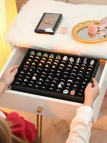 1pc Glass Jewelry Organizer Tray With Lid, Stackable Display Storage For Bracelets, Earrings, Necklaces, Rings, Removable Tray For Home Decor Vanity Organizer, Perfect For Halloween, Christmas, New Year Gifts, Women & Men's Jewelry Box - nhiều màu - Xem 10