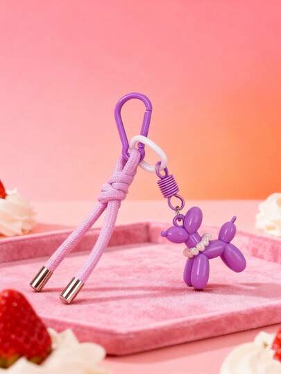 Cute Bubble Dog Keychain Resin Charm Lanyard For Phone Keys Ins Style Bag Hanging Accessory Gift For Girls