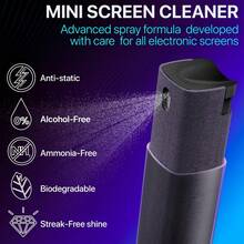 Mini sticlă cu spray pentru curățarea ecranului, soluție de curățare a ecranului auto, îndepărtează amprentele, potrivită pentru smartphone-uri, tablete, laptopuri, afișaje auto, ecrane tactile, soluție de curățare cu spray 3 în 1, lavetă din microfibră și husă de protecție (soluția de curățare nu este inclusă)