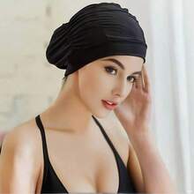 1pc/2pcs Plus Size Women Swimming Cap, Comfortable & Stretchy, Suitable For Long Hair, Provides Secure Fit And Fashionable Design. Made Of Soft Material, Fits Various Head Circumferences And Hair Volumes, Keeps Hair Dry And Protected. - Multicolor - View 11