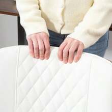 HOMCOM Office Chair, Height Adjustable, With Casters, Diamond Stitching, Swivel And Tiltable, In White Imitation Leather.