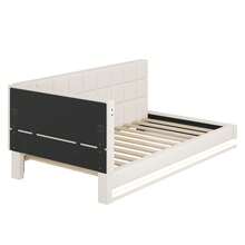 Upholstered Sofa Bed 140*200 Multifunctional Bed With Slatted Base Made Of Skin-Friendly Velvet Fabric In Grey