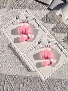 兼容斯坦利杯配件 5 件装粉色吸管盖，适用于 40 盎司和 30 盎司的杯子，10 毫米可重复使用可爱吸管盖配件，便携式保护塞装饰礼品，可爱卡通花朵吸管防尘盖 - 粉色 - 查看 11