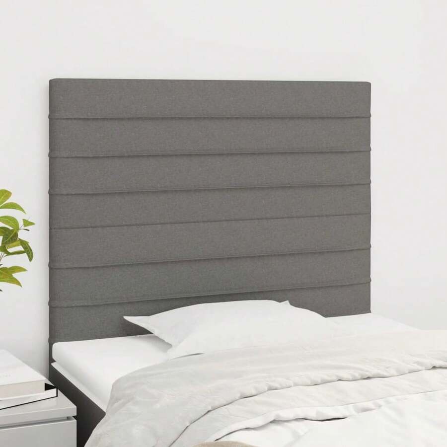 vidaXL Kopfteil Dunkelgrau 90 X 5 X 118/128 Cm Stoff - Grey - View 1
