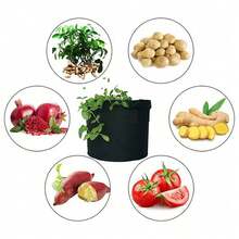 Thích hợp cho làm vườn, trồng cây trong sân, trồng cây trên ban công trên mái nhà, xô trồng cây bằng vải nỉ có tay cầm, túi trồng cây bằng vải không dệt màu đen, túi trồng cây bằng vải nỉ trồng hoa và khoai tây giống, túi trồng cây, chậu hoa - Nhiều màu - Xem 3