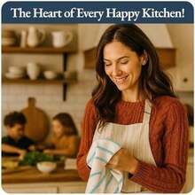 LANE LINEN Kitchen Towels Set - Pack of 4 Cotton Dish Towels for Drying Dishes, 18"x 28", Kitchen Hand Towels, Absorbent Tea Towels, Towels for Kitchen, Quick Drying Kitchen Towel Set - Lemon Yellow(13: Peacock Blue Herringbone Set of 4) - Multicolor - Ver 3