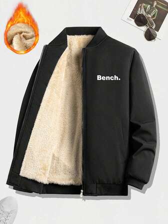 Jachetă din fleece imprimată în culori solide, casual, 1 buc., versatilă pentru purtare zilnică, iarnă