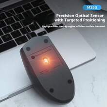 HP M260 Wired Silent Mouse, USB Interface, 1200 DPI, Precise Positioning, Ergonomic Design, 1.5M Cable, Compatible With Laptops/Desktops, Black, Designed For Business, Office And Study