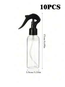 1/3 chai xịt nhỏ 100ml, chai rỗng trong suốt, vòi xịt phun sương mịn, có phễu, kích thước nhỏ gọn tiện dụng khi đi du lịch, dùng đựng chất lỏng, mỹ phẩm, chất tẩy rửa, sản phẩm chăm sóc cá nhân. - Nhiều màu - Xem 10