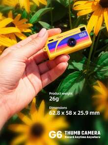 Vintage-Style Mini Multi-Function Mini Digital Camera - Interchangeable Lens & Manual Control HD CCD Portable Camera With Instant Mobile Upload | Ideal For Vlogging, Travel, And Daily Use (Multi-Color Compact Design) - G6相機+16G內存卡 - 查看 5