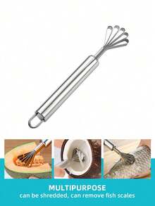 1pc Stainless Steel Serrated Coconut Grater & Fish Scale Scraper, Fish Scale Scraper/Scaler, Coconut Grater, Multi-Functional Kitchen Tool, Peeler, Cleaning Utensil - Multicolor - View 4