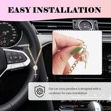 Car Steering Wheel Charm,Unique Car Mirror Hanging Accessories As Decoration,Stylish Crosses Charms Steering Wheel Christian Accessories - 1 - 查看 4