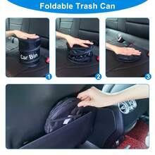 5.91 X 7.87 Inch Convenient Car Trash Can With Hanging Garbage Bag, Suitable For Car, Home, Office, Bedroom, Living Room. Sturdy Structure Can Be Used As Trash Can, Kitchen Trash Can, Or Small Trash Bin. - Multicolor - View 7