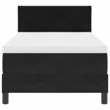 vidaXL Boxspringbett Mit Matratze, Schwarz, 90 X 190 Cm, Stoff - Schwarz - Übersicht 7