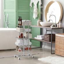 5-Tier Rolling Water Bottle Organizer Rack With Wheels, Freestanding Drink Storage Holder, Space-Saving Beverage Storage For Pantry Kitchen Living Room Office - Silver - View 6