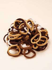 5/50/100/200 Dây buộc tóc đàn hồi tối giản, màu đen, màu kaki, Dây buộc tóc đàn hồi cao được trộn ngẫu nhiên, Phụ kiện tóc thanh lịch tối giản thời trang và có thể thay đổi, Sử dụng hàng ngày, Phụ kiện tóc đàn hồi cao không đường may. - Hỗn hợp - Xem 2