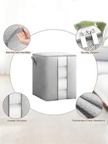 [Delivery Within 2-7 Days In The United States]1pc Gray Storage Bag, Large Capacity Moving Bag, Camping Picnic Sundries Bag, Wardrobe Storage Organizing Bag, Seasonal Clothes Storage Bag, Foldable Portable Storage Bag Decorations Decor Festival Decor Room Decor Home Decor Bed Room Decor Bedroom, Organizer, Home Storage, White T Shirt Women, Black Pants Women, Ladies Winter Clothes, Dress, Versatile Storage Bag This Heavy Duty Storage Bag Is Multi-Functional, It Can Not Only Store Clothes, Blankets, Pillows & Comforters At Home, But Also Being Heavy Duty Moving Bags In Many Scenarios, Such As Camping, College Dorm, Picnics. Holiday Season, Festival Decor, Stylish Kitchen Essentials  Wedding Bathroom Deccor  Gifts For Women   Bathroom Accesssories - 彩色 - 查看 10