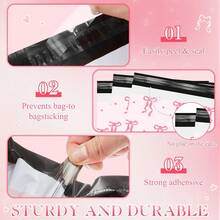 60pcs Mixed Packaging Bags & Poly Mailers, Shipping Bags, Plastic Bags For Packaging, Waterproof And Multi Purpose Packaging Bags For Small Business, Shipping Bags For Clothing Boutique Supplies With Self Seal Strip, Fashionable Floral/Leopard/Marble/Bow Prints Poly Mailer Shipping Bags For Transportation Back To School,Clothing, Books, Daily Essentials, Mixed Size - 混色-大小號(60pcs) - 查看 5