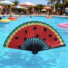 1把西瓜折叠扇，小型手持扇，适合跳舞、聚会、角色扮演、送礼 - 多色小西瓜扇 - 查看 5