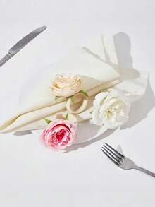 2pcs Elegant Pink Peony Napkin Rings, Imitation Rose Napkin Rings, Applicable For Table Decor, Wedding, Home Dinner, Party, Thanksgiving, Birthday, Romantic Decorations, Special Nights, Anniversary Decorations, Valentine's Day Party Supplies - Multicolor - View 10