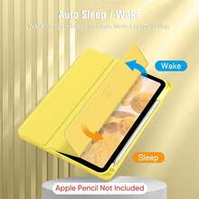 Fintie Hybrid Slim Case For IPad (A16) 11th Generation 11 Inch (2025), IPad 10th Generation 10.9 Inch (2022) - Shockproof Cover With Clear Transparent Back Shell & Pencil Holder, Yellow,Yellow - 黃色 - 查看 4