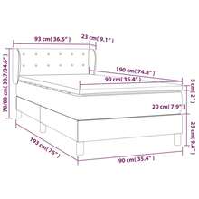 vidaXL Boxspringbett Mit Matratze, Schwarz, 90x190 Cm, Kunstleder - nero - Visualizzare 7