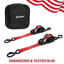 EZARC Heavy Duty 1"X10' (25mm X 3m) Retractable Ratchet Tie-Down Straps, Effortless Tightening, Anti-Snap, Professional Grade,  Use, Husband/Father Gift Giving, - 1 - View 7