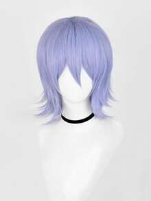 男女通用角色扮演短款反卷波波头，带刘海，蓬松波浪动漫风格，16英寸耐热合成纤维假发，角色扮演精灵短发，动漫发型 | 精灵短假发 - 彩色 - 查看 17