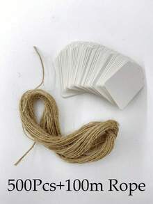 50/100/300/500个牛皮纸礼品标签，配黄色麻绳，空白价格标签，散装棕色标签，适用于婚礼、生日、节日和派对礼物、工艺品包装、DIY礼品装饰标签和悬挂装饰。 - 彩色 - 查看 58