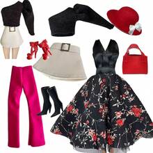Conjunto de Roupas e Acessórios de Luxo para Boneca de Moda, Adequado para Bonecas de Moda de 11,5-12 Polegadas, Roupas para Boneca BJD 1/6, Conjunto de Vestidos Clássicos para Presentes de Feriado - Multicolorido - Visão 4