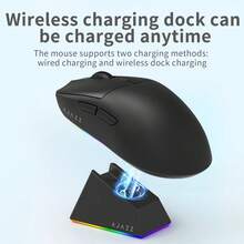 AJAZZ AJ139 V2 MC Tri-Mode Wireless Mouse With Charging Dock 3311 Chipset | 1K Report Rate | 500mAh Long-Lasting Battery | Rechargeable [Mouse Receiver = Charging Dock] - Multicolor - View 7