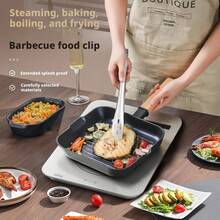 Stainless Steel Food Tongs, Kitchen Clamp, Household Steak Tongs, Bread Tongs, BBQ Tongs, Ice Tongs, Korean BBQ Tongs - Multicolor - View 1